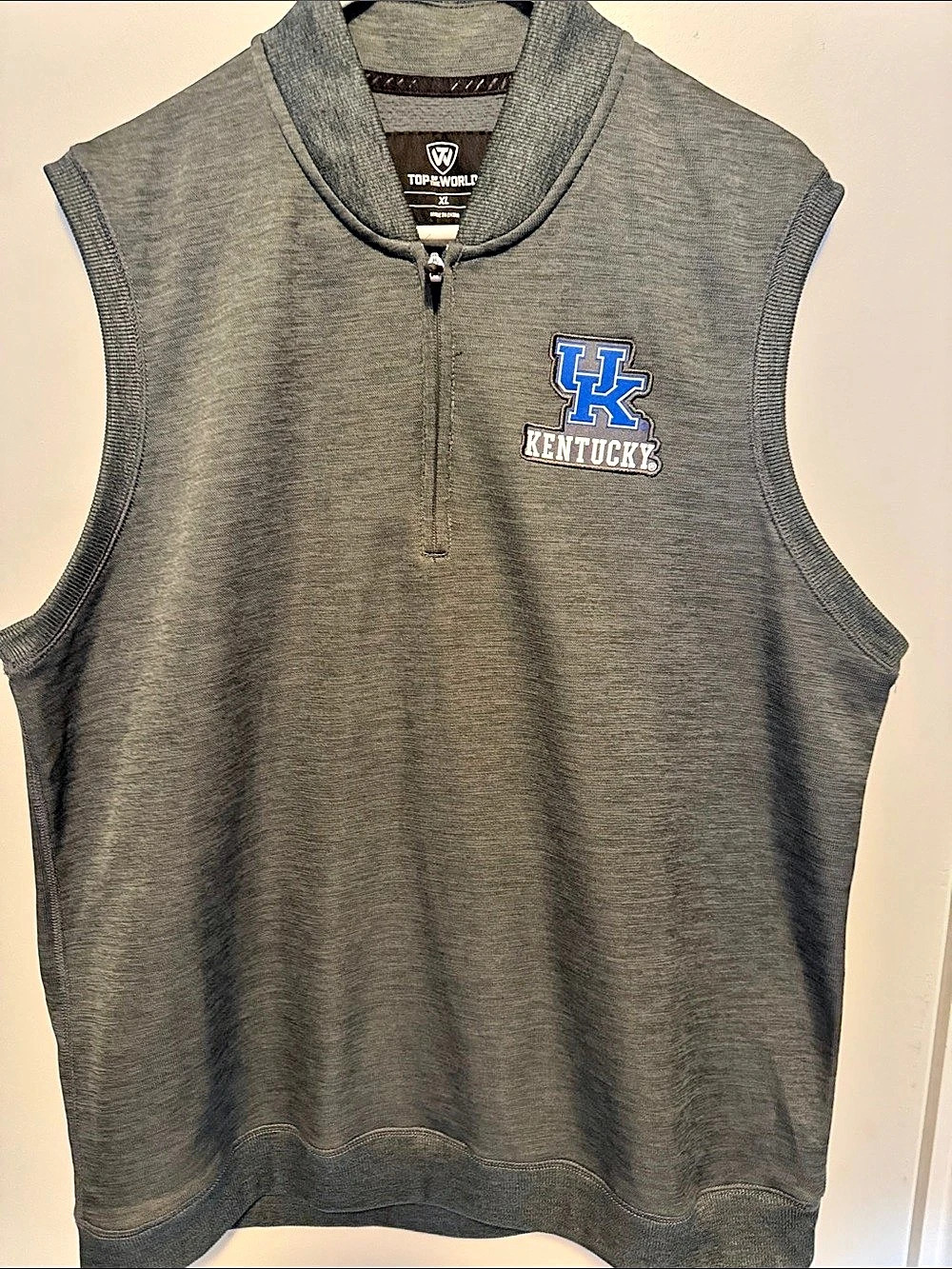 Top of the World Kentucky Quarter-Zip Vest Gray XL